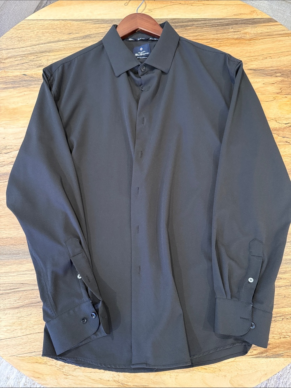 Ben Sherman Men's Black Long-Sleeve Dress Shirt